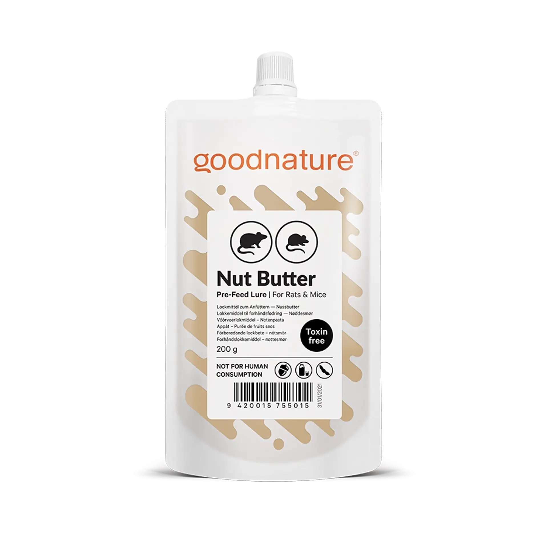 Goodnature Beurre de noisette pour rats et souris 200g