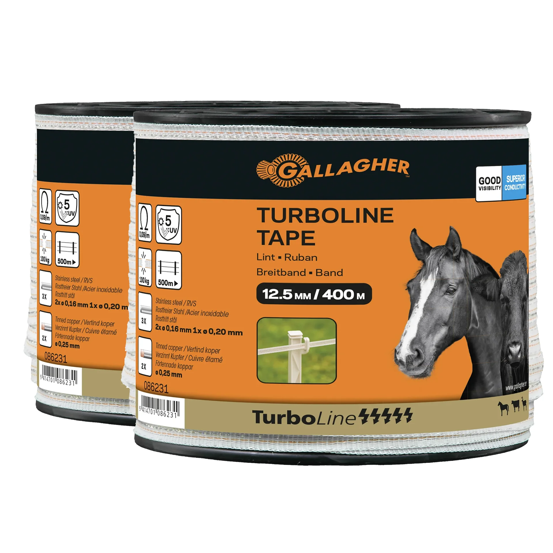 Duopack TurboLine tape 12,5mm white 2x400m