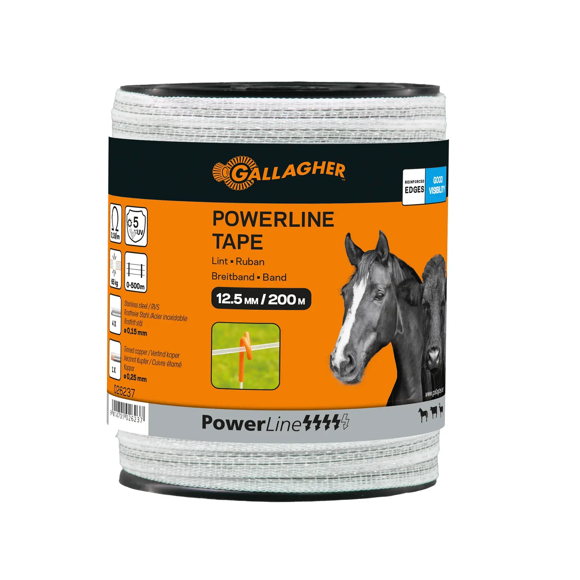 PowerLine lint 12,5 mm (wit, 200 meter)