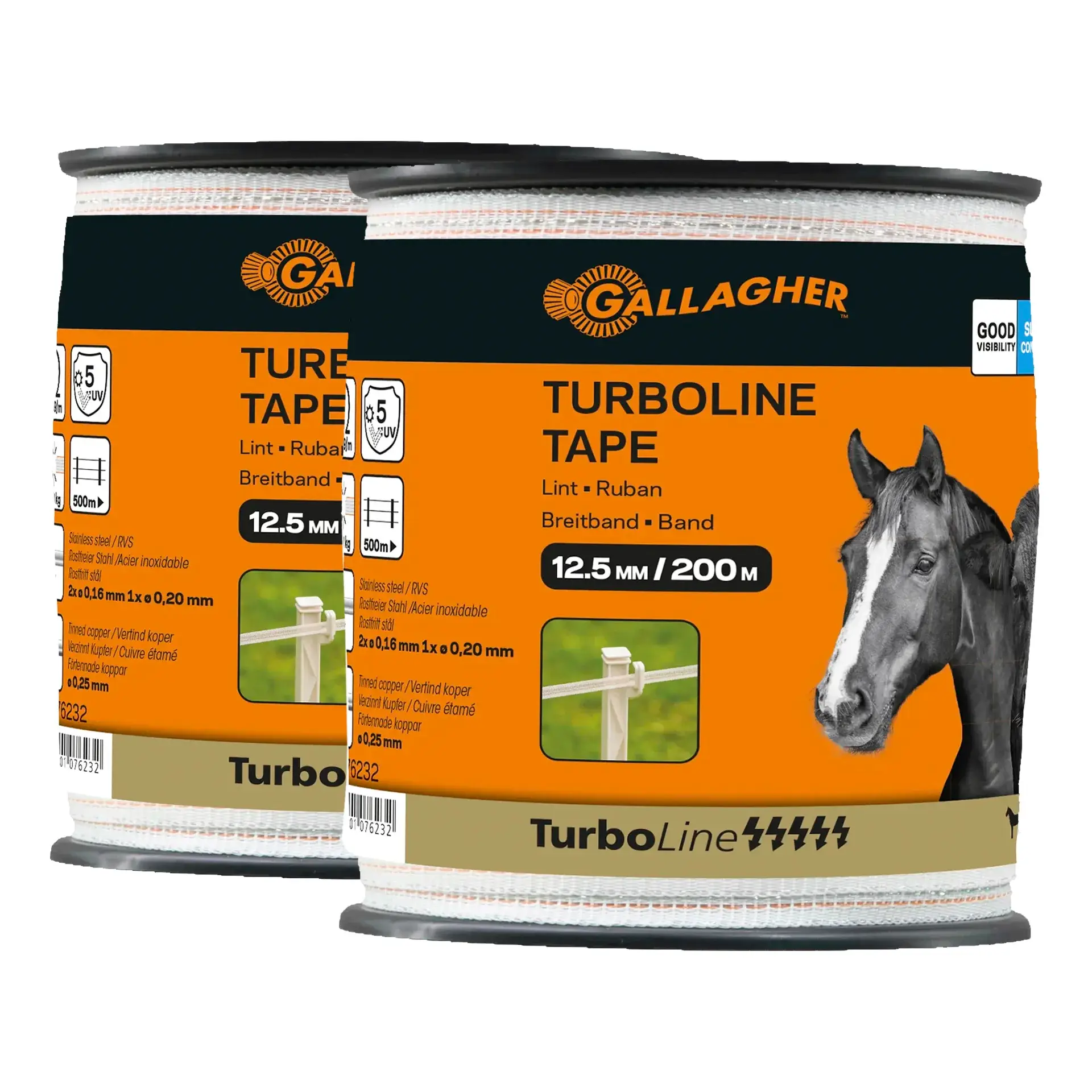 Paquet DUO Ruban TurboLine 12,5 mm blanc 2 x 200 m