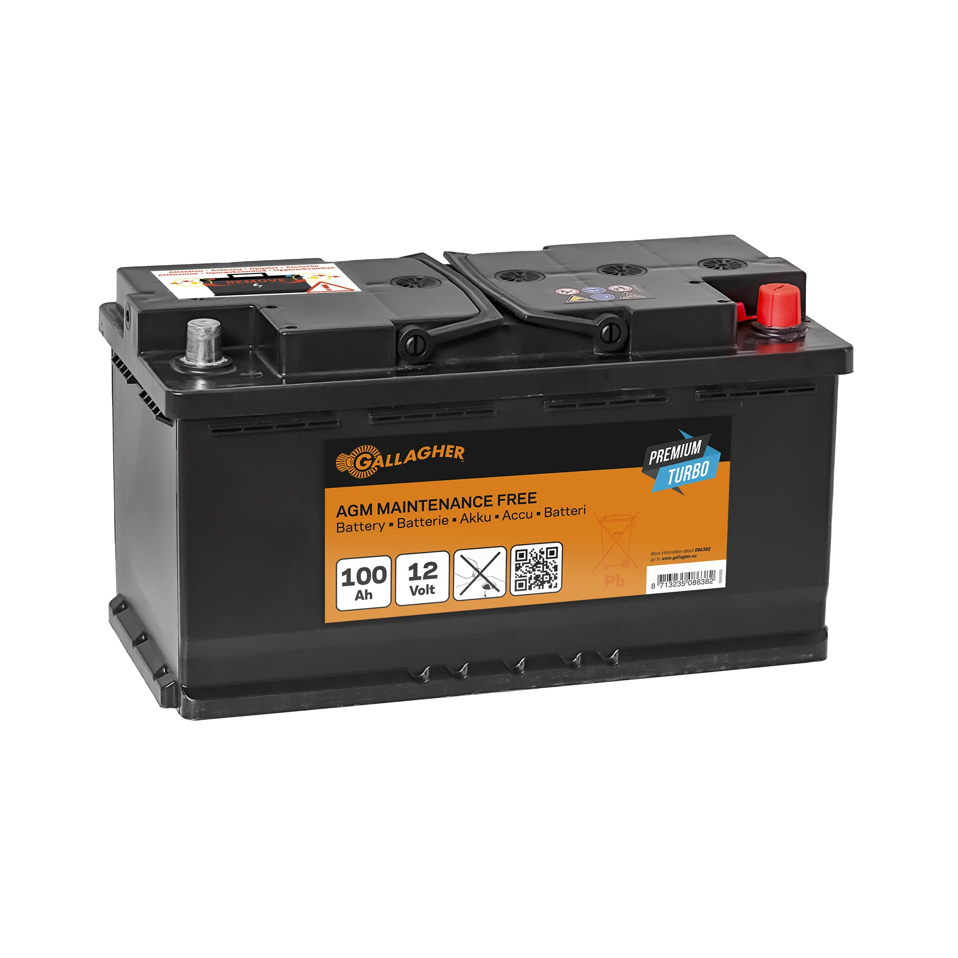 Premium Turbo Batterie AGM 12V/100Ah - 353x175x190