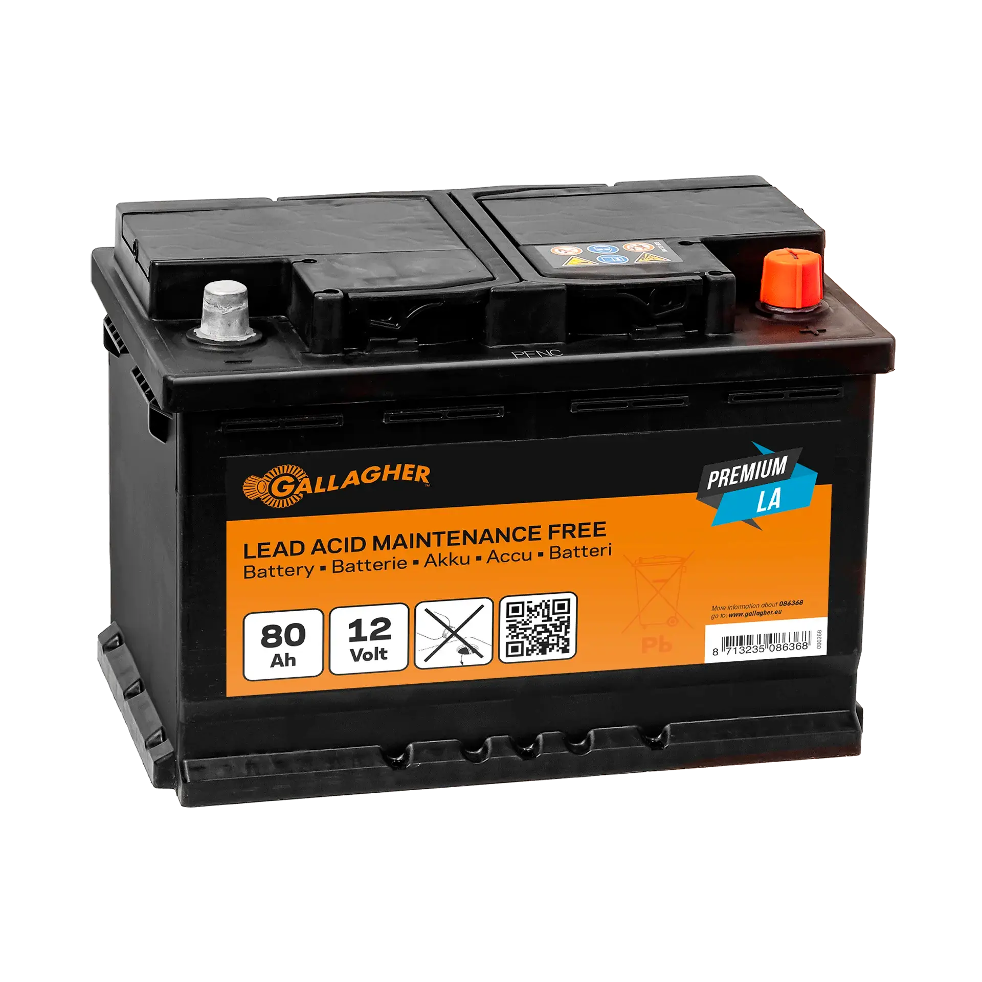 Batteria al piombo Premium 12V/80Ah - 278x175x190