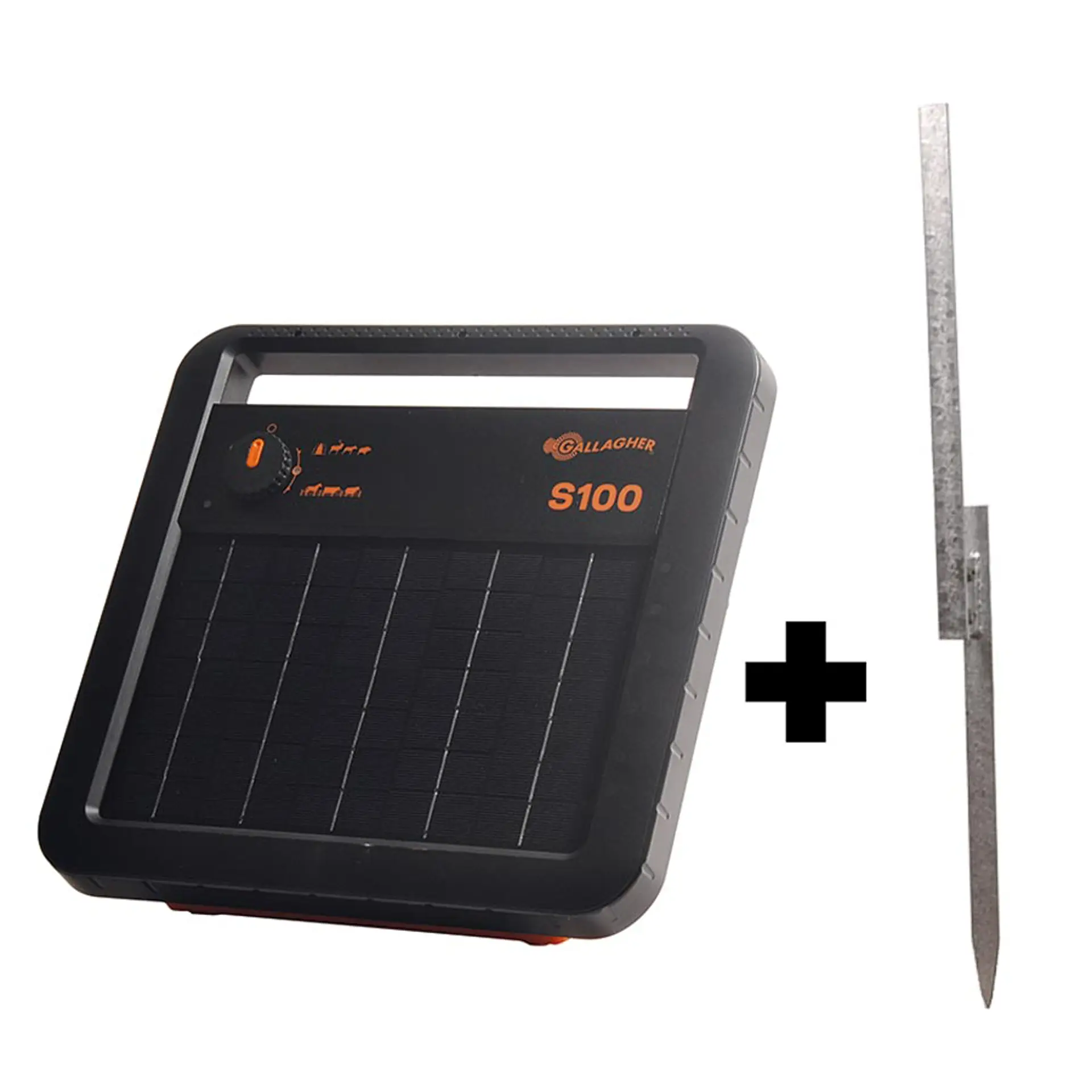 Gallagher S100 Solar power fence energiser including battery (12 V - 7,2 Ah)