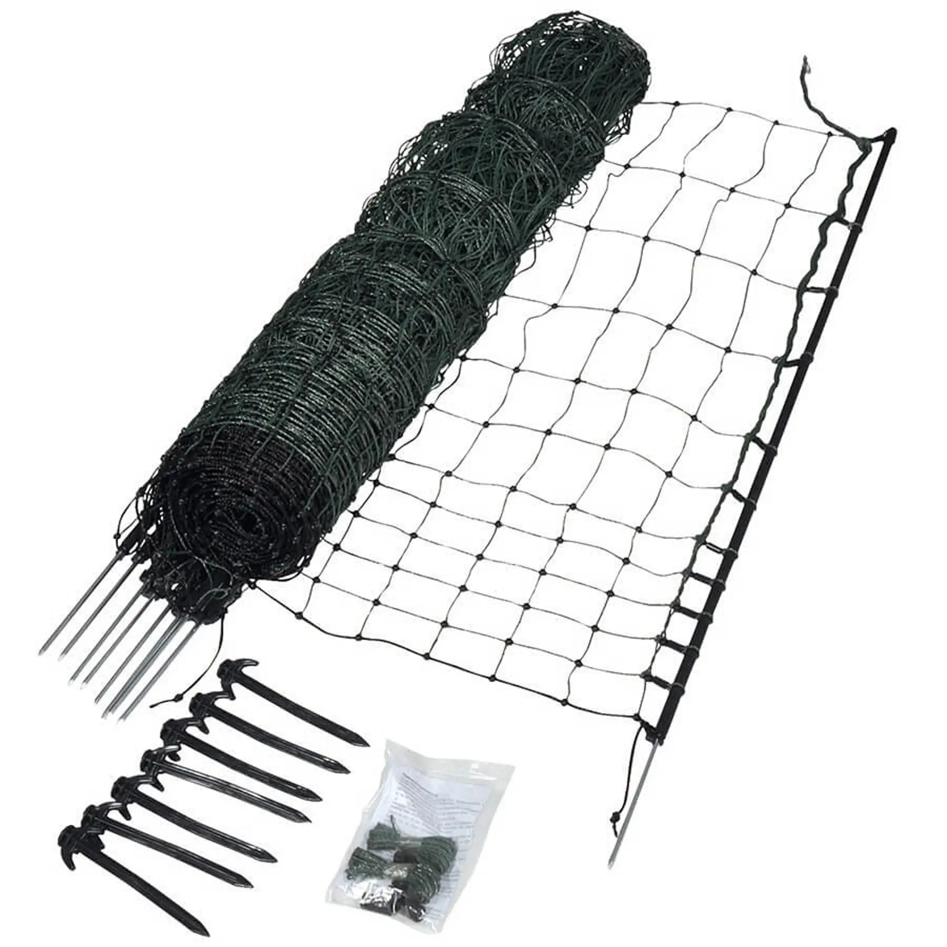 Hühnernetz, Einfacher Erdstab, 112cm, 25m