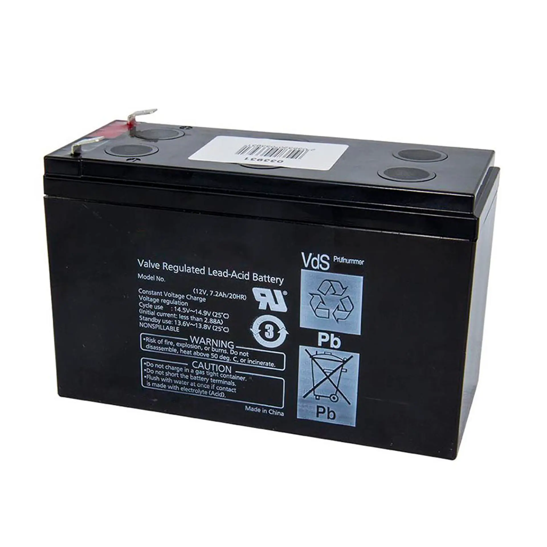 Batterij 12V 7.2Ah S100, S200, S400