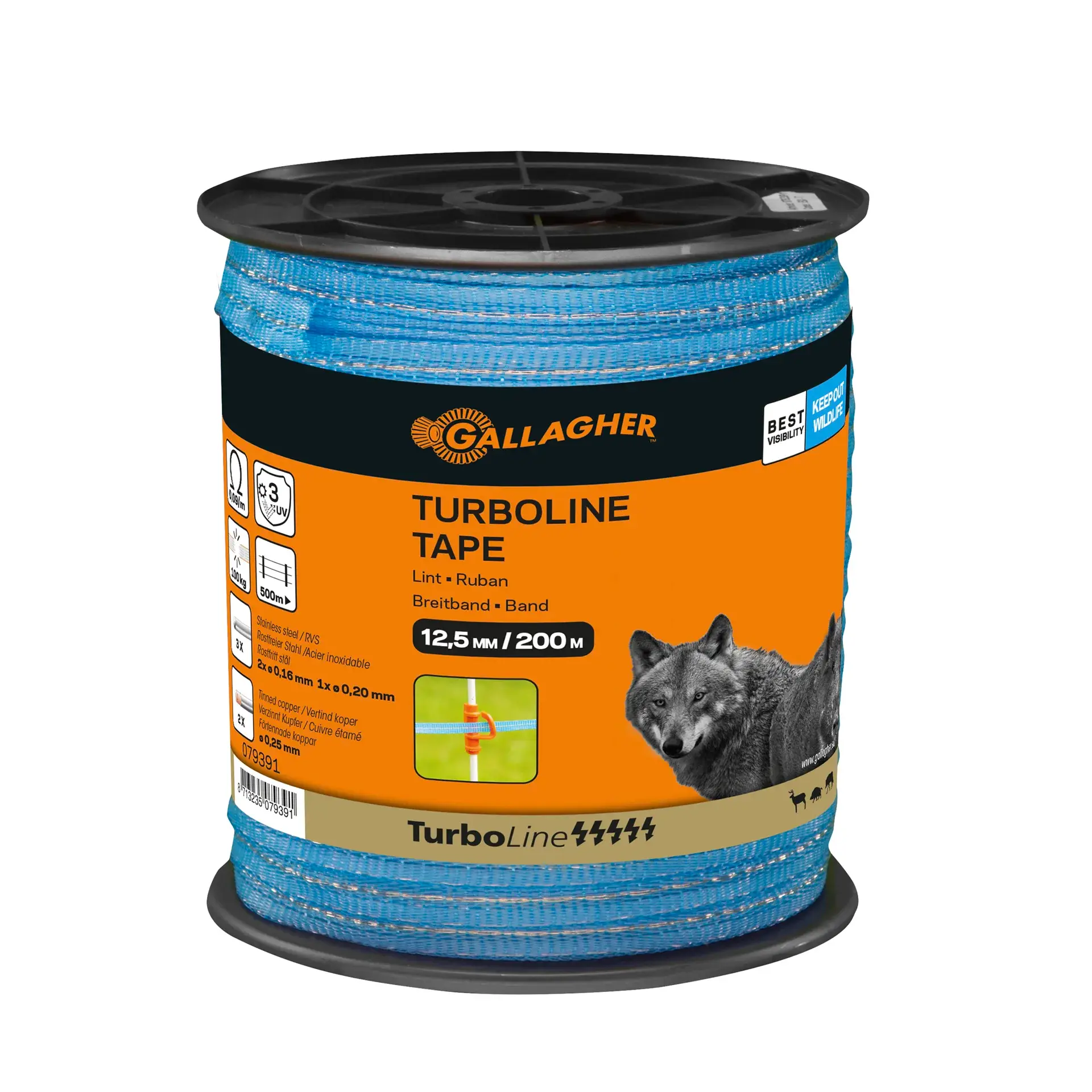 TurboLine lint 12,5mm blauw 200m