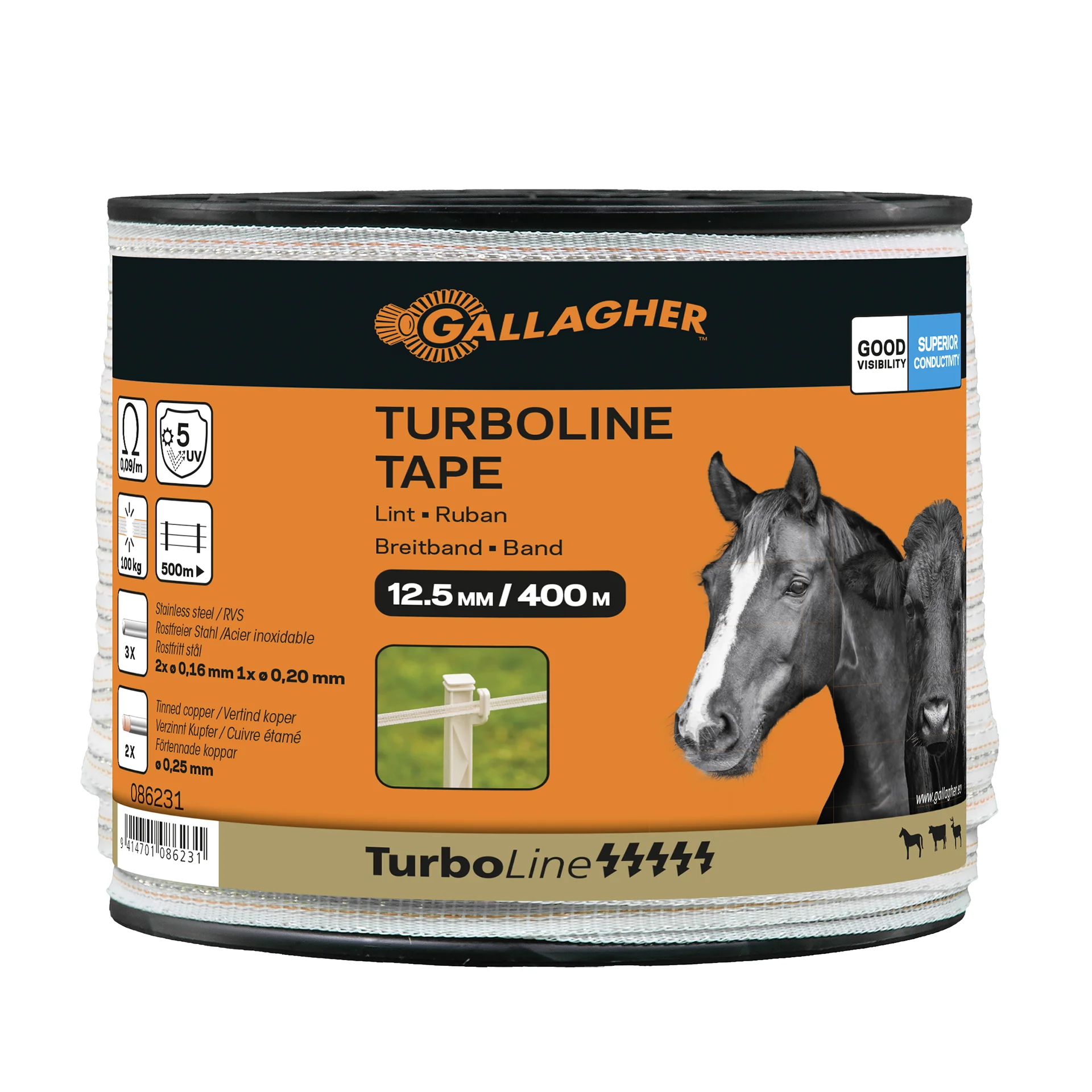 TurboLine tape 12.5 mm (white, 400 metres)
